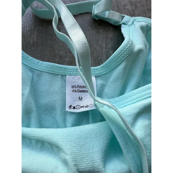 One Piece Tummy Control Seamless Thong Bodysuit Shaping Tank Top Slimming Mint M - Picture 14 of 15